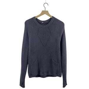 Lululemon Women's Size 6 Sweater the Better Cotton Knit Pocket Sweater Charcoal